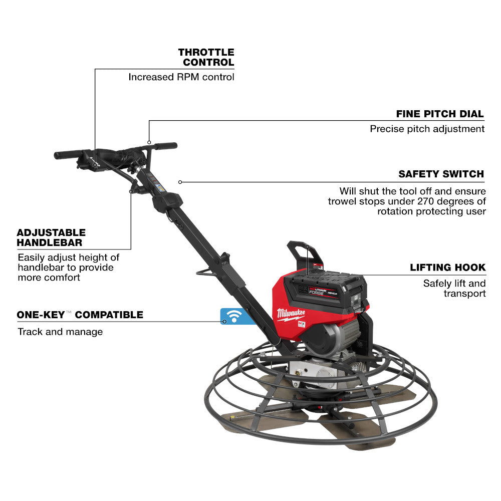 Milwaukee MXF336-3HD MX FUEL 36 Walk-Behind Trowel Kit