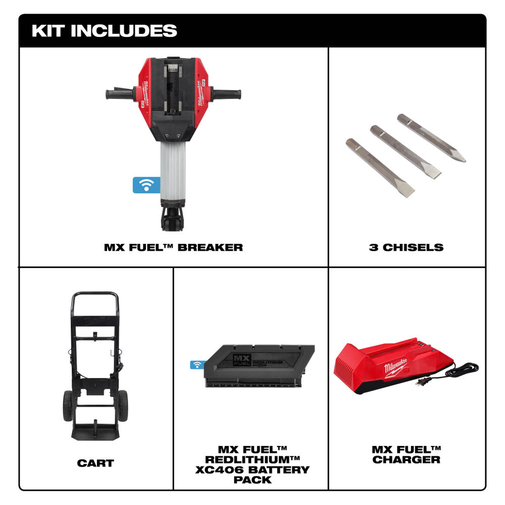 Milwaukee MXF368-1XC MX FUEL 1-1/8 Demolition Breaker Hammer Kit w/ Battery and Charger