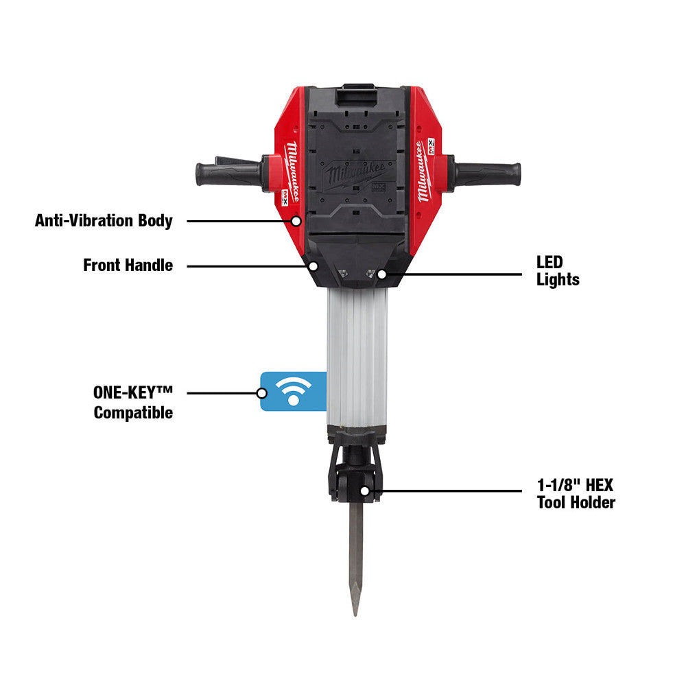 Milwaukee MXF368-1XC MX FUEL 1-1/8 Demolition Breaker Hammer Kit w/ Battery and Charger