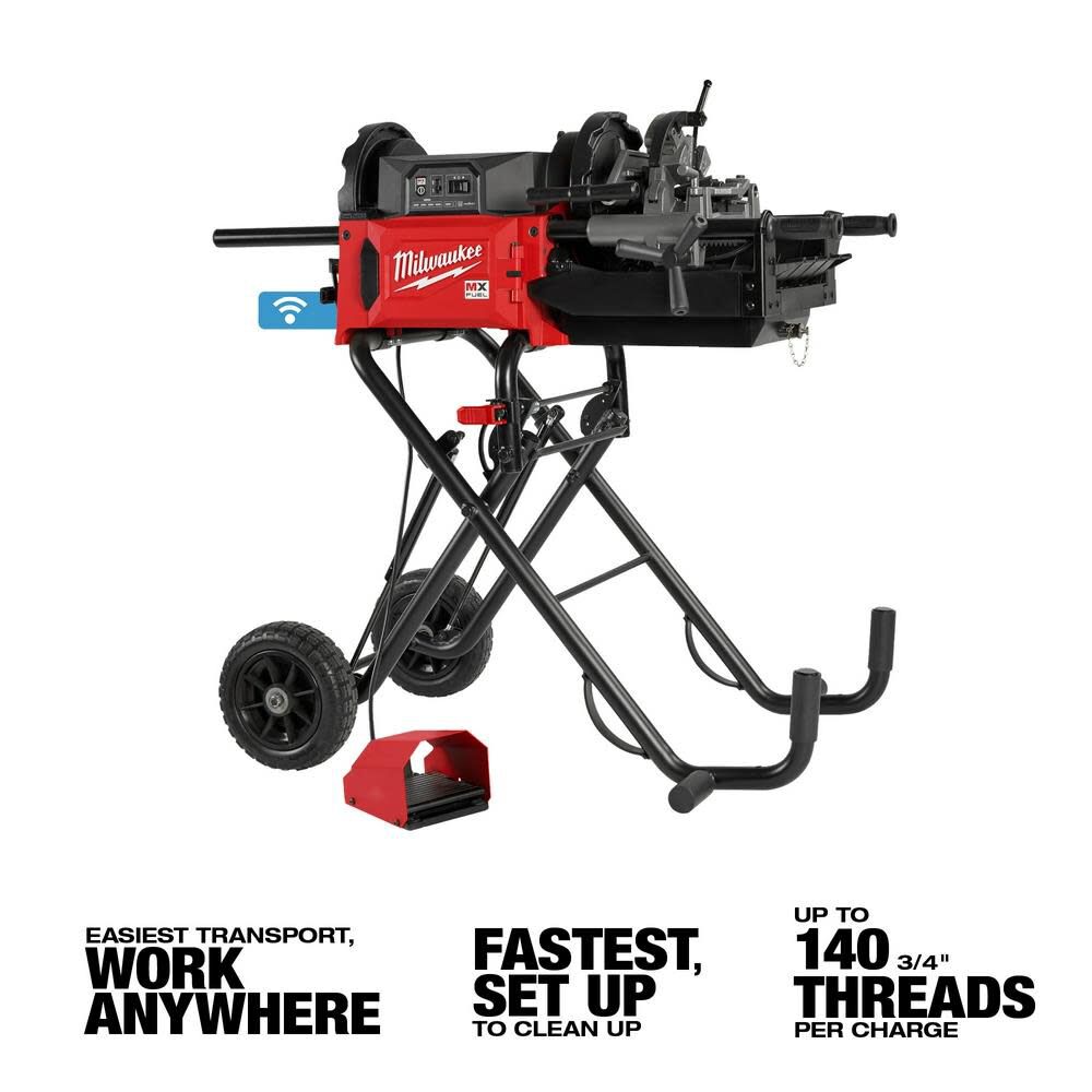 Milwaukee MXF512-2XC MX FUEL 1/8 - 2 Pipe Threading Machine Kit w/ Two Batteries and Charger